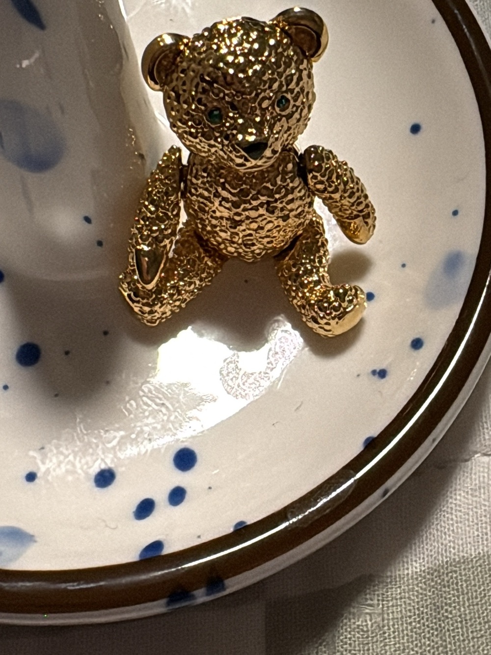 Napier Gold Textured Teddy Bear Figurine